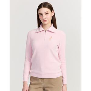 닥스 골프 여성 25FW핑크 로고 포인트 부클 하프 집업 티셔츠 DNTS5D903P2