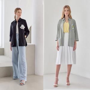 크레송 블랙+민트 여성 아트웍 셔킷 2종세트 C232I201A2_BMT