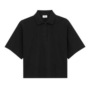 생로랑 블랙 반팔 루즈 핏 폴로 841963Y37HC 1000