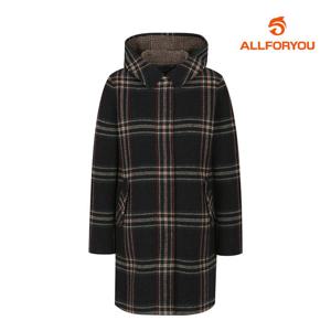 [올포유] 여성 체크 이중지 핸드메이드 후드 코트 ALCTL9411-915