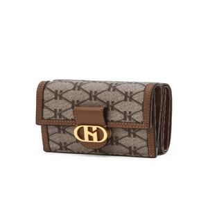 [헤지스] 브라운 이니셜패턴 가죽 반지갑[HIWA5F870W1]