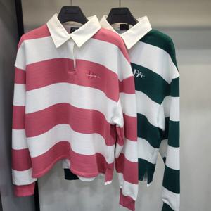 [나인마이너스투]리트머스 여성 스트라이프 카라 맨투맨LO1TF054