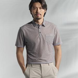 [크로커다일남성]메쉬 프린트 원포인트 카라티 CDAA9TS2463_JJ