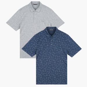 [크로커다일남성]올오버 프린트 카라 티셔츠 CDAAATS2482_JJ