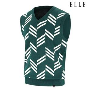 엘르골프 세이브존01 남성 패턴 풀오버 베스트 스웨터 6L13151 700