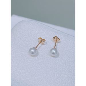 미니골드 14K [담수진주-5mm] 화이트진주 귀걸이 MEM22017