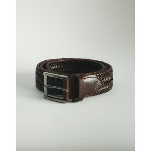 [헤지스/선물포장]이태리 가죽 다크브라운 메쉬 벨트HJBE5F024W3