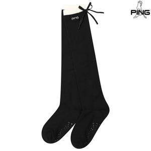 여성 배색 리본 니삭스 121E3SC055_BK