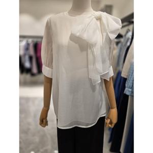 모조 모조에스핀 라운드 쉬폰 리본 블라우스 (J252XSC022)