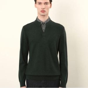 [인디안]롯데창원인디안/분위기있는 그린 이중카라니트MIEBP4F8201