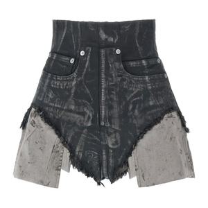 다크쉐도우바이릭오웬스 더트 컷오프 코팅 데님 쇼츠 DS02E7313