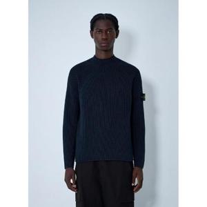 25 FW 스톤아일랜드 남성 골지 로고 패치 스웨터  sto0162062nav