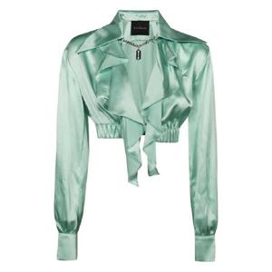 25 FW 존리치몬드 러플 실크 크롭 셔츠 RWP23062CASV TP442784444