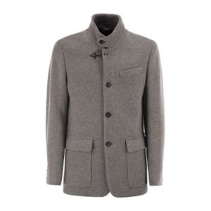 페이 헤링본 울 스탠드 칼라 피 코트 NAM1951007JXLQ B201