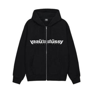 스투시 미러 후드 집업 블랙 1975127