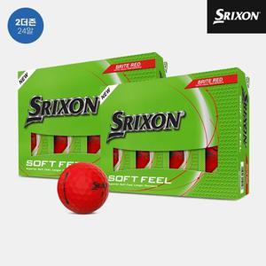 [2더즌 24알]던롭코리아 정품 스릭슨 소프트 필 14 브라이트 골프볼[남여공용][레드][2피스]