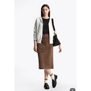 [타미힐피거여성]  T22F7WSC506WL1 코듀로이 미디 스커트