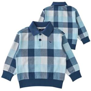 [블루독8-키즈] 네이비 멀티체크자가드맨투맨 긴팔 카라 티셔츠 두돌선물 초등학생 25C1533403
