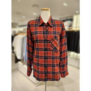 [SOUP]숲 포켓 오렌지 체크 셔츠 (SBALS3Z)