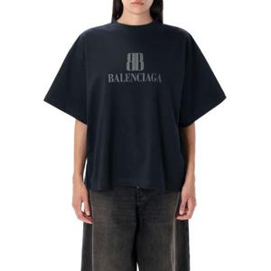 발렌시아가 반팔 티셔츠 818431TSVU4 1083 FADED BLACK