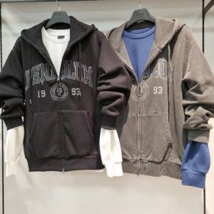 리트머스 HC34 남녀공용 피그먼트 아치형 후드 집업 LP4TU886