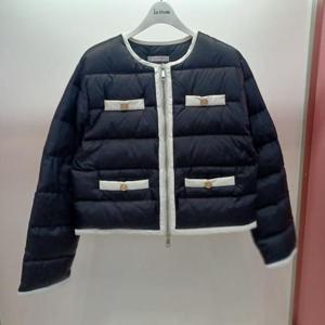 Latium HC06 크롭 퀼팅 프리미엄 덕 패딩 라운드 트위드형 쟈켓 T2554jk03B