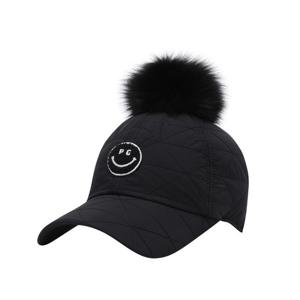 여성부클 스마일  폼폼이 퀼팅 볼캡 521E4CP004BK