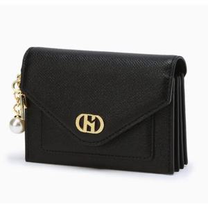 [헤지스ACC] 블랙 진주참 가죽 아코디언 카드지갑 HIHO6E512BK