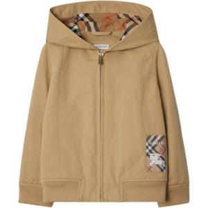 클리어런스 버버리 키즈 빈티지 체크 라벨 패치 후드 집업 자켓(베이지) 8100013 12,14Y (성인착용가능)