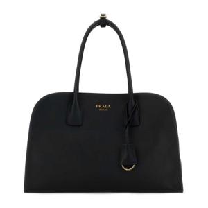 프라다 블랙 가죽 미디엄 더블 탑 핸들 백 1BG571VOOY2CYS F000