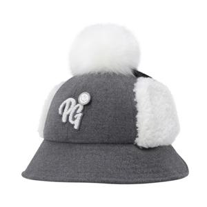 [파리게이츠] (521E4CP010)여성 스마일 탈착 폼폼이 이어워머 버킷햇