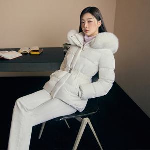 [에고이스트][이시안 착용] 웨이스트 테이프 장식 숏 구스점퍼 ER4TD002