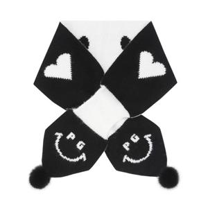 [파리게이츠] (521E4AC001)여성 스마일 폼폼 리버서블 머플러