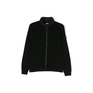 스톤아일랜드 클리어런스 23FW 스톤 키즈 와펜 패치 하이넥 니트 집업 자켓(블랙) 7916513Z1 V0029 10,12A