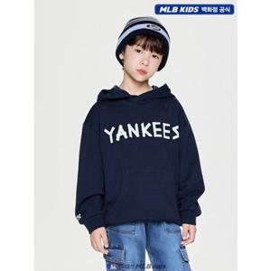 [MLB키즈US] (7AHDB0856-50NYS) 스트릿 테이프 로고 기모 후드 아동후드티셔츠 키즈후드티셔츠