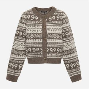 [써스데이아일랜드]리본 자카드 니트 가디건 T258MCD244W