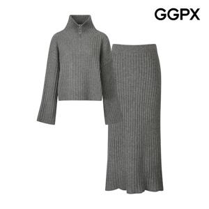 [지지피엑스]빅 골지 지퍼넥 니트 앤 스커트 투피스 GP8ST001F