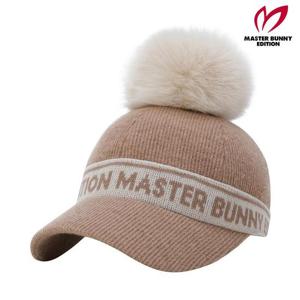 마스터바니  (421E4CP205) 여성 자카드 로고 폼폼이 니트 볼캡