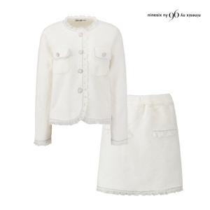 나인식스뉴욕  러블리 프릴 레이스 자켓형 니트 가디건 셋업 (NPBST004M0)