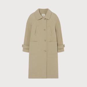 커버낫자켓 JQS CO2504CT73-SD 우먼 울 싱글 롱코트 Sand
