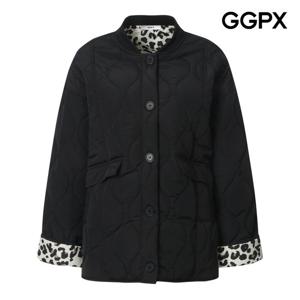 [지지피엑스]배색 레오파드 포인트 패딩 점퍼 GPBJP007B