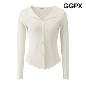 [지지피엑스]레이스 레이어드형 골지 롤링 니트 GPBKP053F