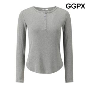 [지지피엑스]버튼넥 슬림 티셔츠 GPBTS015F