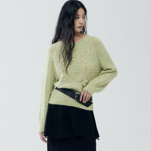 [쥬크]하트고리 자수 라운드 니트 Z254KSK713