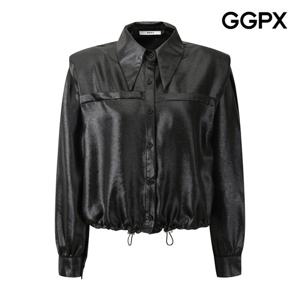 [지지피엑스]밑단 스트링 레더 스타일 셔츠 GPCSH005F