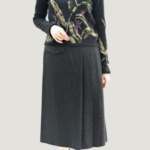 [비꼴리끄(여성)]울 앞 포켓 주름 스커트 B254WK2060