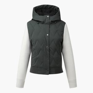데상트골프패딩 JQS DP41WFKOO8-GKHG 여성 튜브패딩 니트 하이브리드 Grayish Khaki