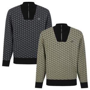 [양말증정]남성 패턴 하프 집업 니트 (411D3SR306)