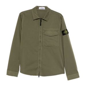 스톤아일랜드 체스트 플랩 포켓 컨실드 지퍼 오버셔츠 L1S15120