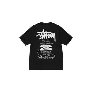 Stussy스투시 올드 폰 피그먼트 다이드 티셔츠 블랙 1904942H